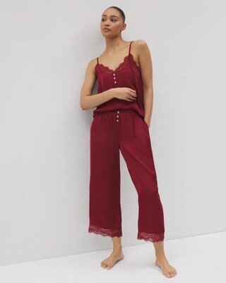 Lace Trim Crop Pajama Pant | Soma
